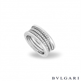 Bvlgari White Gold Diamond Set B.Zero1 Ring
